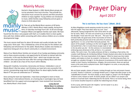 Prayer Diary Run by Volunteers from Local Churches