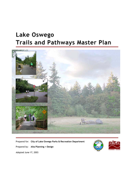 Lake Oswego Trails and Pathways Master Plan