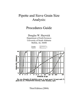 Pipette and Sieve Grain Size Analysis: Procedures Guide