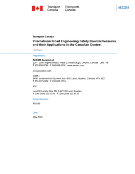 International Road Engineering Safety Countermeasures and Their Applications in the Canadian Context