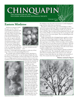 CHINQUAPIN the Newsletter of the Southern Appalachian Botanical Society