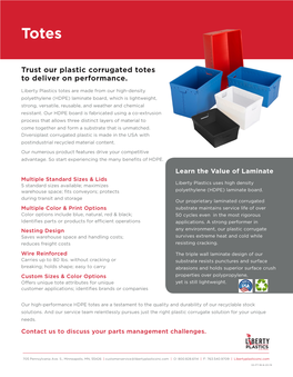 Trust Our Plastic Corrugated Totes to Deliver on Performance