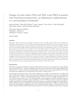 Changes of Ocular Surface CD14 And