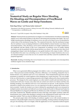 Numerical Study on Regular Wave Shoaling, De-Shoaling and Decomposition of Free/Bound Waves on Gentle and Steep Foreshores