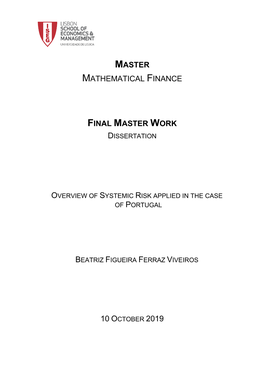Master Mathematical Finance Final Master Work