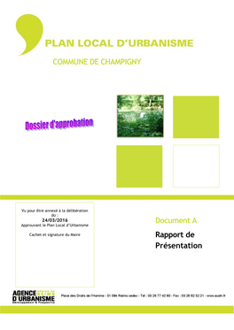 Rapport De Présentation