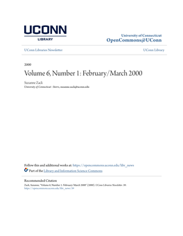 February/March 2000 Suzanne Zack University of Connecticut - Storrs, Suzanne.Zack@Uconn.Edu