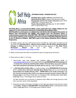 International Tender Notice