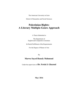 Palestinian Rights: a Literary Multiple-Genre Approach