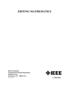 Editing Mathematics