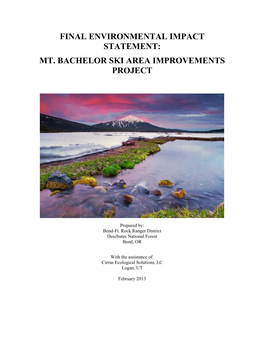 Mt Bachelor Ski Area Improvements Final Environmental Impact Statement