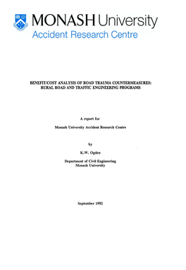 BENEFIT/COST ANALYSIS of ROAD TRAUMA COUNTERMEASURES: RURAL ROAD and Tramc ENGINEERING PROGRAMS