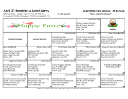 21 Breakfast & Lunch Menu