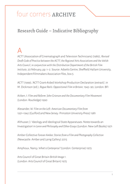 Indicative Bibliography