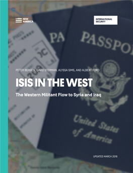 ISIS in the WEST the Western Militant Flow to Syria and Iraq
