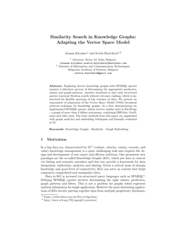 Similarity Search in Knowledge Graphs: Adapting the Vector Space Model