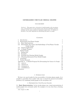 GENERALIZED CIRCULAR MEDIAL GRAPHS Contents 1. Introduction 1