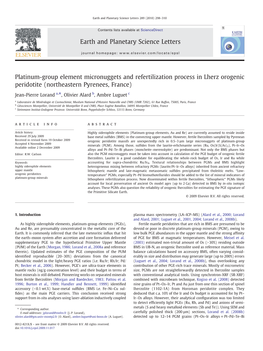 Platinum-Group Element Micronuggets and Refertilization Process in Lherz Orogenic Peridotite (Northeastern Pyrenees, France)