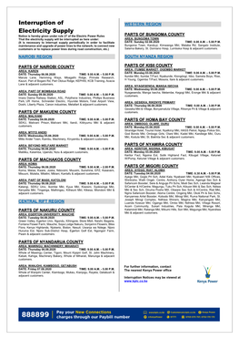 Interruption of Electricity Supply