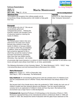 Maria Montessori Day: A