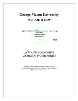 Litigation, Judicial Path-Dependence, and Legal Change Vincy Fon Francesco Parisi Ben Depoorter