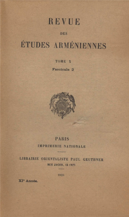 Études Arméniennes