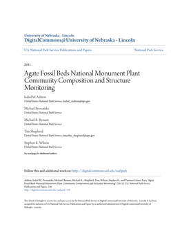 Agate Fossil Beds National Monument Plant Community Composition and Structure Monitoring Isabel W