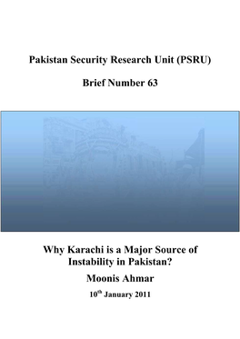 Pakistan Security Research Unit (PSRU)