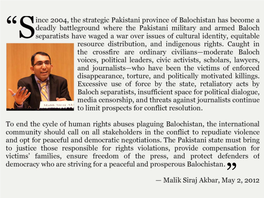 Threats to Defenders of Democracy in Balochistan