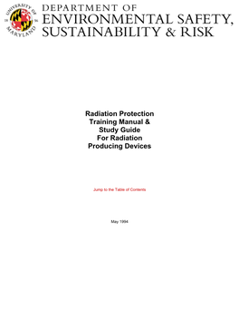 Radiation Protection Training Manual & Study Guide for Radiation