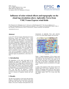 Influence of Solar-Related Effects and Topography on the Cloud Top Circulation Above Aphrodite Terra from VMC/Venus Express Wind Fields