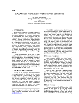 3A.4 Evaluation of the Year 2000 Arctic Ice Pack Using