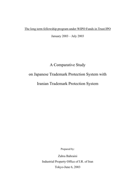 A Comparative Study on Japanese Trademark Protection System With