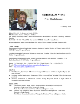 Curriculum Vitae (2011)