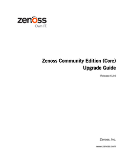 Zenoss Community Edition (Core) Upgrade Guide