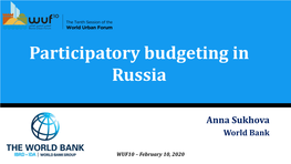 Participatory Budgeting in Russia