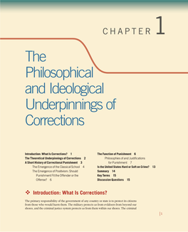 The Philosophical and Ideological Underpinnings of Corrections