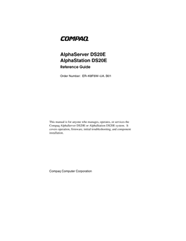 Alphaserver DS20E and Alphastation DS20E Reference Guide