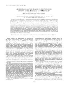 A Survey of Anther Glands in the Mimosoid Legume Tribes Parkieae and Mimoseae1