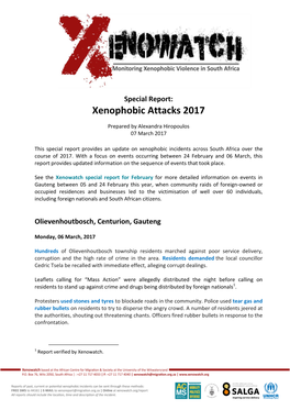 Xenophobic Attacks 2017
