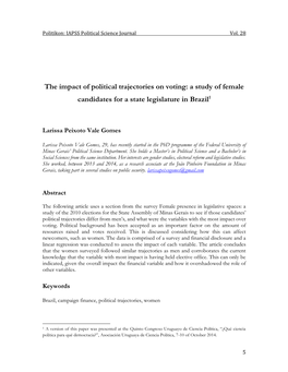 The Impact of Political Trajectories on Voting: a Study of Female Candidates for a State Legislature in Brazil1