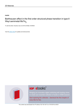 Barkhausen Effect in the First Order Structural Phase Transition in Type-II Weyl Semimetal Mote2