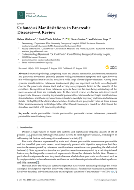 Cutaneous Manifestations in Pancreatic Diseases—A Review