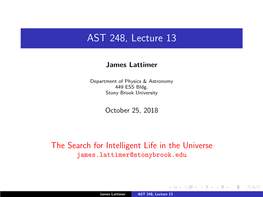 AST 248, Lecture 13