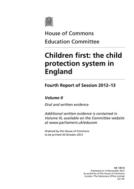 The Child Protection System in England