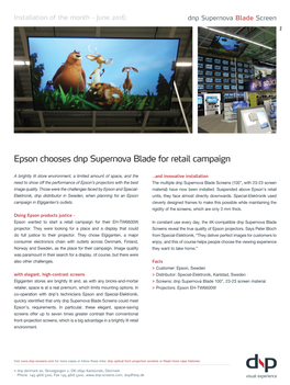 Epson Chooses Dnp Supernova Blade for Retail Campaign