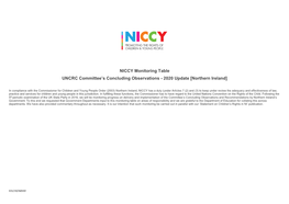 NICCY Monitoring Table UNCRC Committee's Concluding