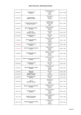 OB Bookings Schedule