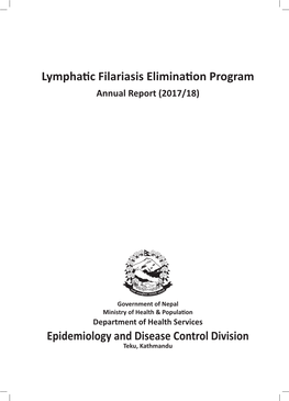 Lymphatic Filariasis Elimination Program Annual Report (2017/18)