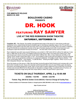 Dr. Hook Featuring Ray Sawyer